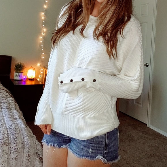 Alfani Sweaters - Coastal snap sleeve chevron knit dolman sweater